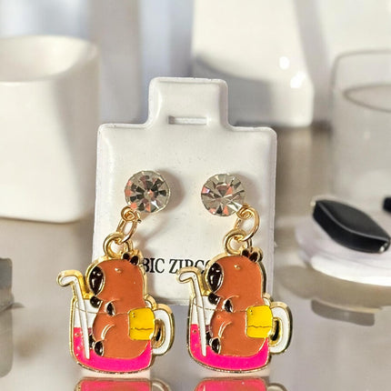 36 Aretes Colgantes Labubus/Capibaras "Zirconia" $5.5 c/u