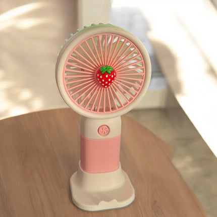 Ventilador Frutitas de Mano Colores con Base