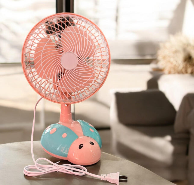 Ventilador Catarina de Colores Rojo/Rosa