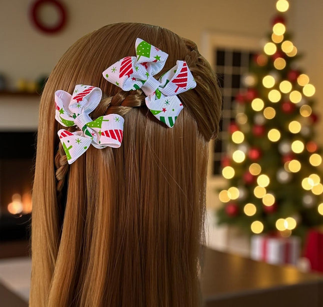 12 Pares de moñitos Santa Navideños $5.6 c/u