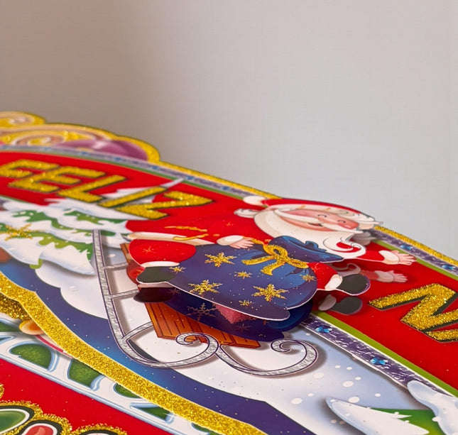 12 Letrero Feliz Navidad 52cm * 15cm $12.6 c/u