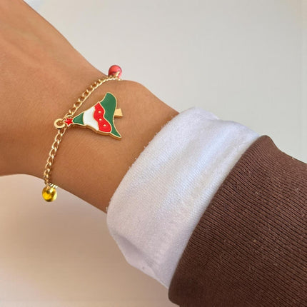 12 Pulseras Navdieñas Dijes y Cascabel Doradas $6.9 c/u