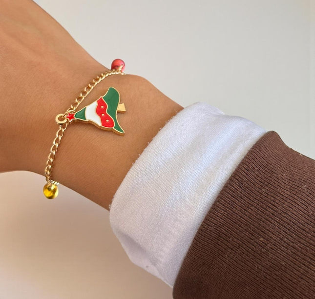 12 Pulseras Navdieñas Dijes y Cascabel Doradas $6.9 c/u