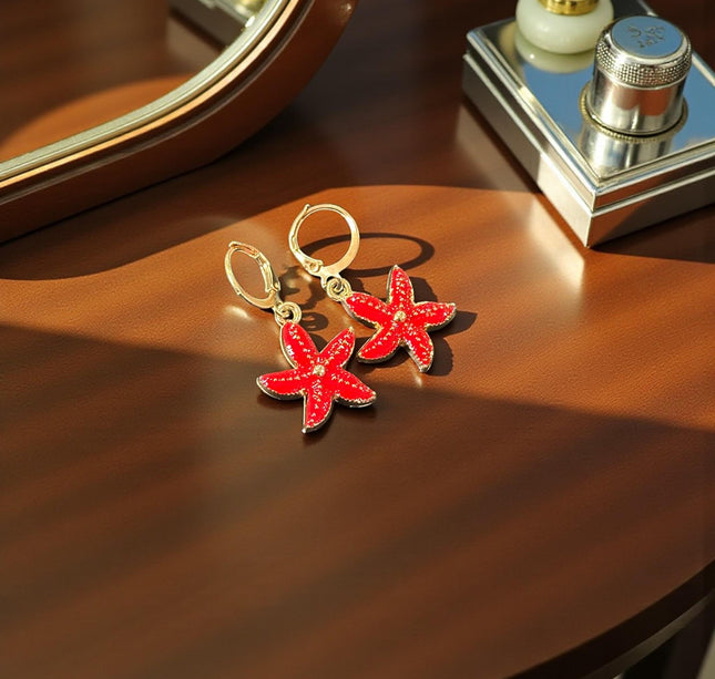 12 Aretes Estrellas de Mar Colores $9 c/u