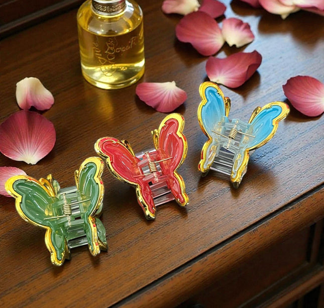 12 Pinzas Mariposas Colores con Bordes Dorados $10.5 c/u