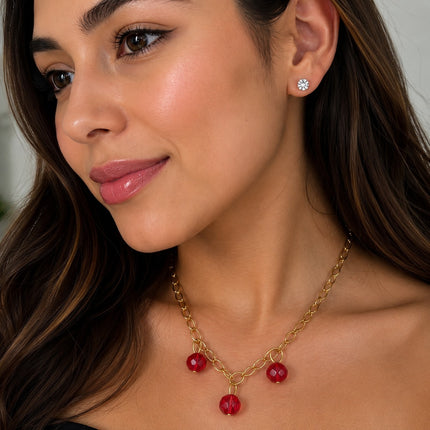 12 Sets aretes y collares pedrería $6.12 c/u