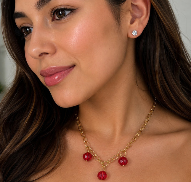 12 Sets aretes y collares pedrería $6.12 c/u