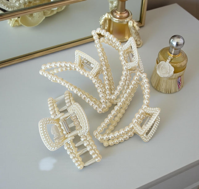 12 Pinzas Perlas Hermosas para Cabello $10.5 c/u