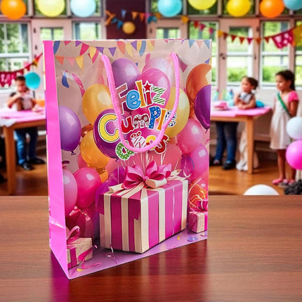 12 Bolsas Para reglo "Feliz Cumpleaños" $6.75 c/u
