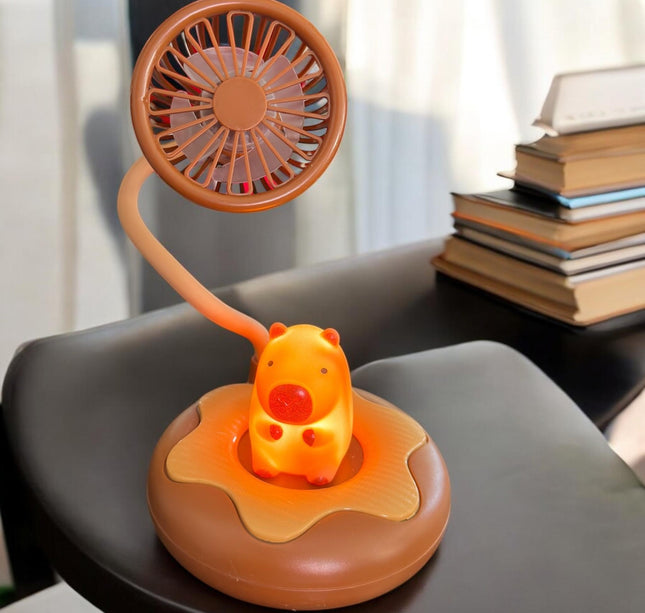 Capibara Lampara Ventilador 2 en 1 con Stickers