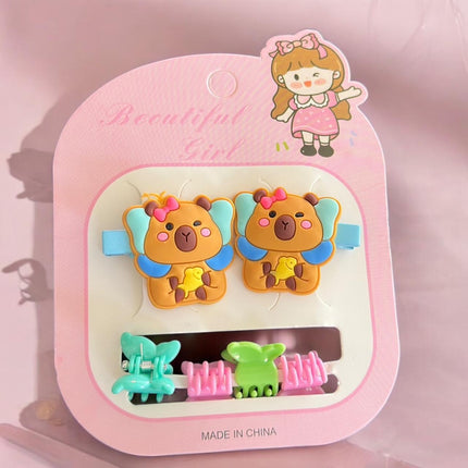 12 Sets Pasdores Capibaras/Labubus con Piojitos para Cabello $7 c/u