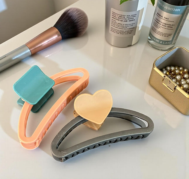 12 Pinzas Grandes Cristalinas con Figuras Colores $10.5 c/u