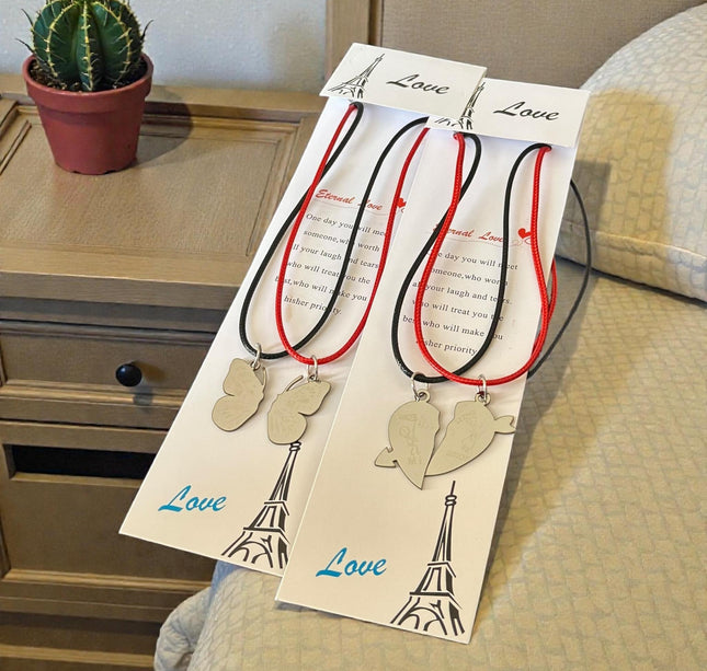 12 Collares Parejas Rojo/Negro Dobles $10.83 c/u