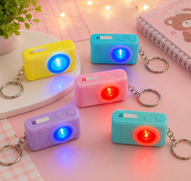 48 Llaveros Camara con Luz Led Colores $3.9 c/u
