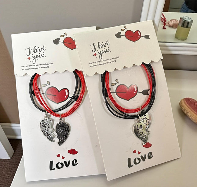 12 Pulseras Parejas Corazon "Love" $9 c/u