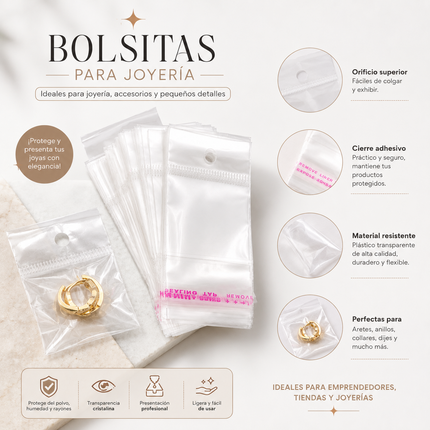 Exclusivo Tienda en linea 💥💎4 Sets de 100 Bolsitas para Joyeria 4x4cm $25 c/set