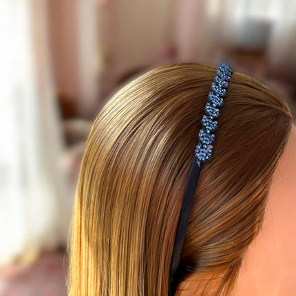 12 Diademas Negra Decorada brillantes $5.4 c/u