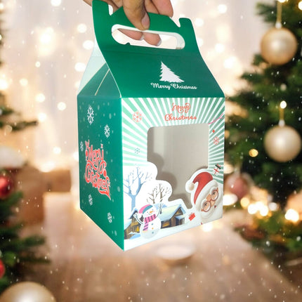 12 Cajas Navideña para regalo con Ventana $4.9 c/u