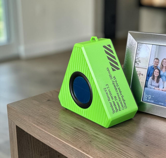 Bocina Bluetooth Triangular Transparente Con Luces