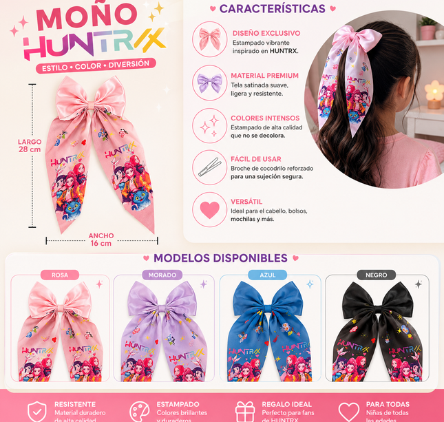 12 Moños Guerreras K-Pop Coquette Satinados Grandes $9.5 c/u