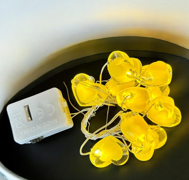 6 Mini serie de Luces corazon 1m $18 c/u