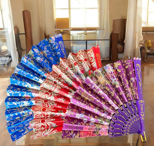 12 Abanicos Colores Decorados $15. c/u