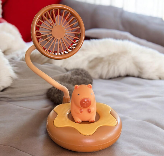 Capibara Lampara Ventilador 2 en 1 con Stickers