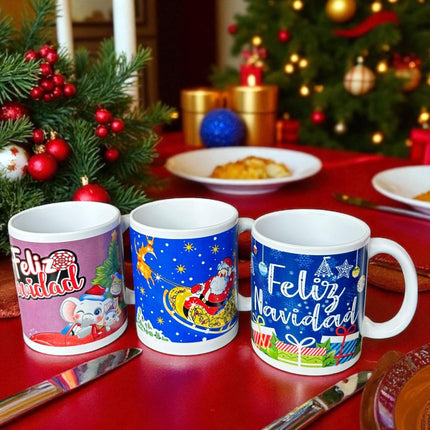 3 Taza Navidad Decorada $26 c/u