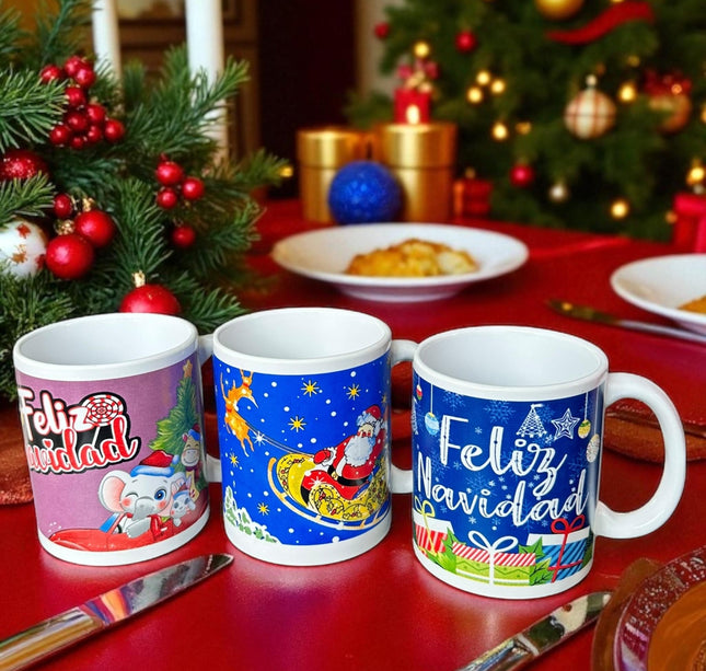 3 Taza Navidad Decorada $26 c/u