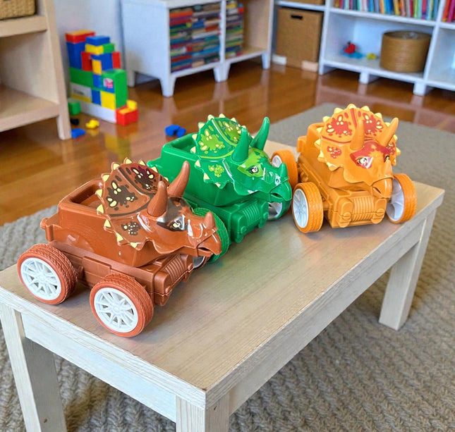 12 Carritos Dinosaurios Colores $14 c/u