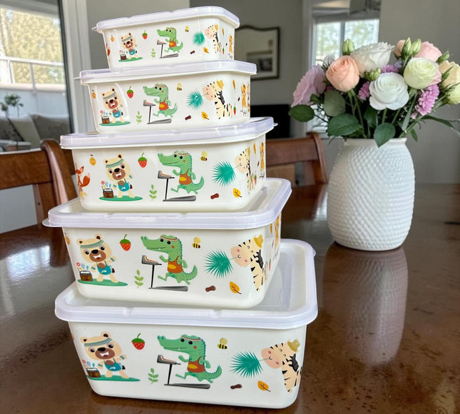 Sets de 5 Toppers Recatgulares con Estampado Animalitos