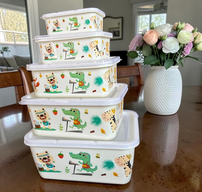 Sets de 5 Toppers Recatgulares con Estampado Animalitos