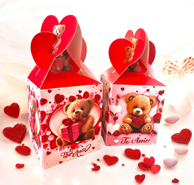 12 Cajas para regalo Ositos Corazón $3.30 c/u