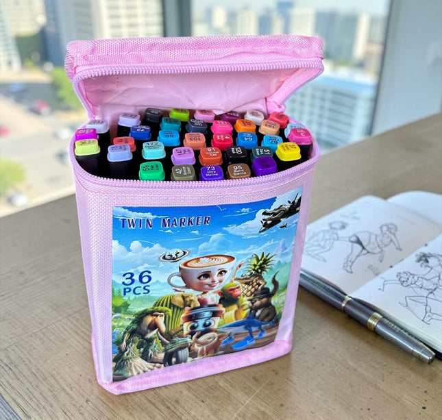 Estuche "Tralalero" de 36 Plumones Doble Punta