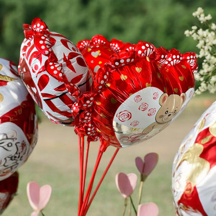 20 Globos Con Base "San Valentín" 12 Pulgadas $3.9 c/u