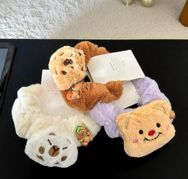 12 Scrunchies Capibaras Peluche $14.5 c/u