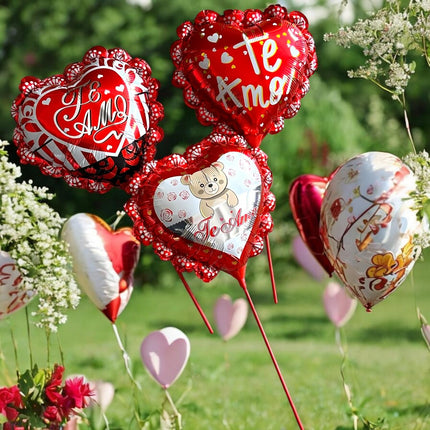 20 Globos Con Base "San Valentín" 12 Pulgadas $3.9 c/u