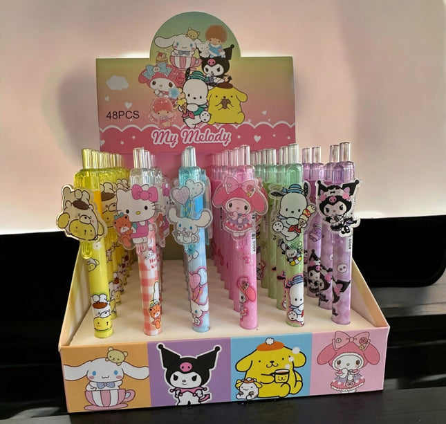 48 Lapiceros de Gel Figurita Sanrio $3.9 c/u