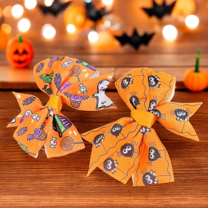 12 Moñitos Halloween Estampados  $6 c/u