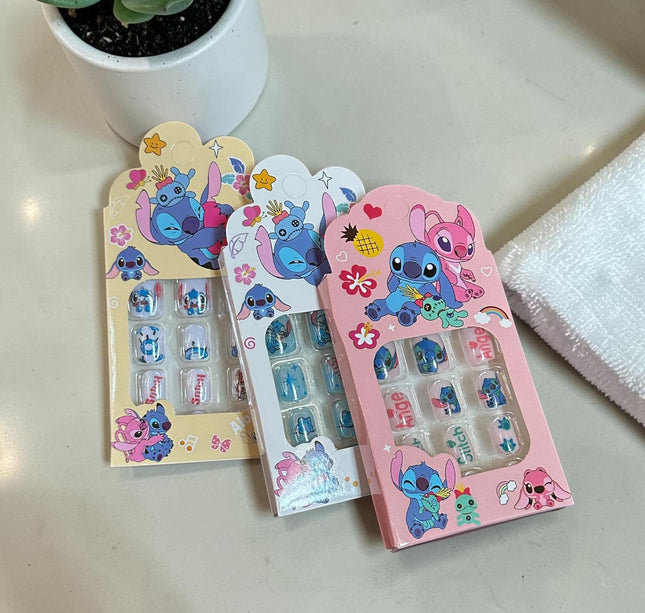 12 Sets de Uñas Sticht para Niñas $6 c/u