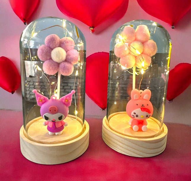 Flor Sanrio Con Luz Cristalisada