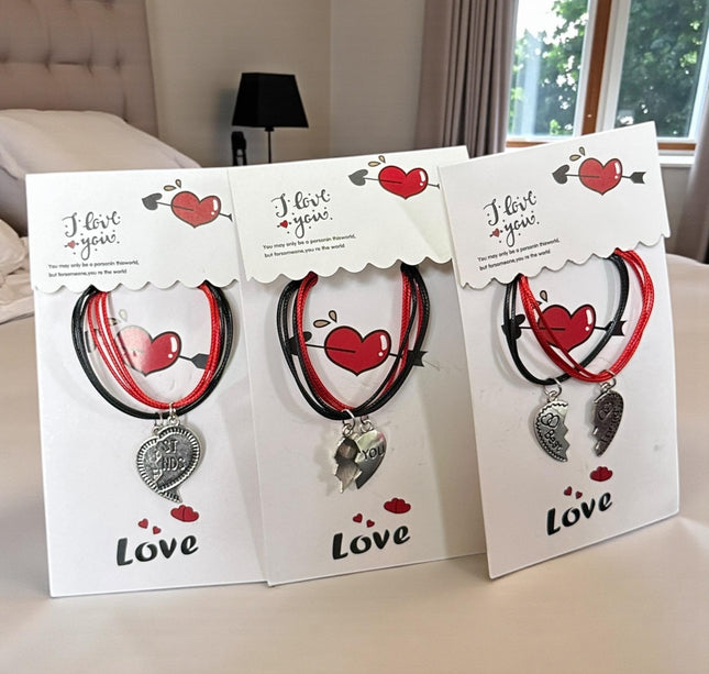 12 Pulseras Parejas Corazon "Love" $9 c/u