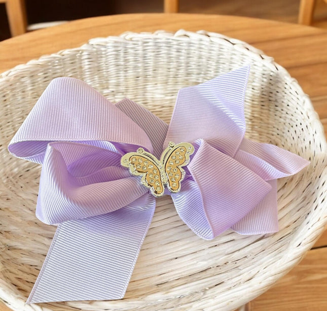 12 Moños Dobles Hermosos con Mariposa de Pedreria $5.9 c/u