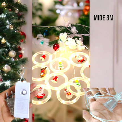 Luces colgantes circulares con modelos Navideños