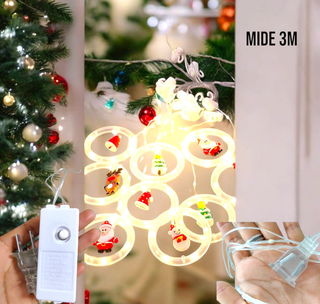 Luces colgantes circulares con modelos Navideños