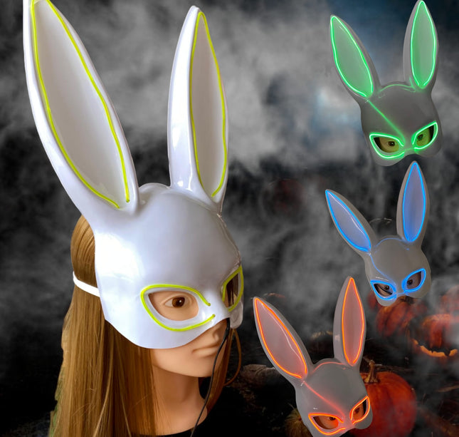 6 Mascaras Conejo con Luz Halloween $89 c/u