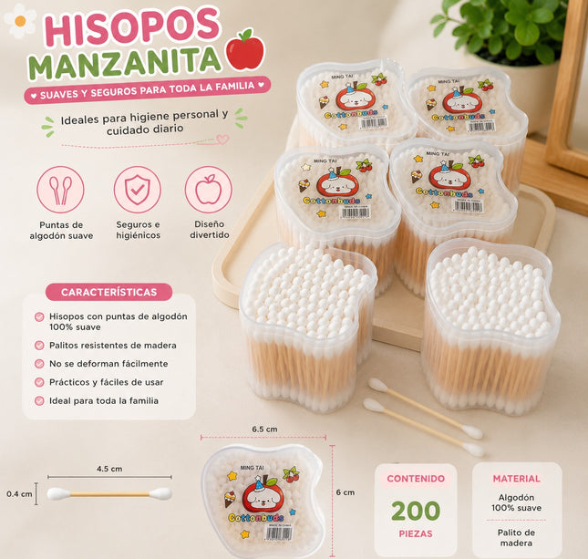 6 Estuches de Hisopos/Cotonetes  Perrito $15.9 c/u
