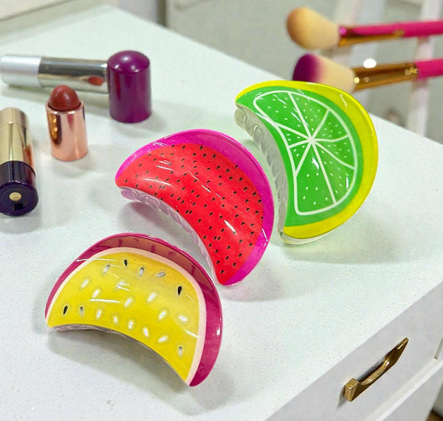 12 Pinzas Frutas para Cabello Lindas $10.5 c/u