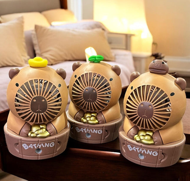 Ventilador Capibara Con Luz y Sacpuntas Incluido