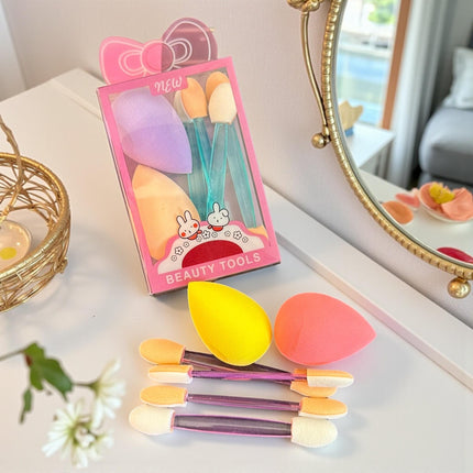 12 Sets de Esponjas/Borlas de Maquillaje $6 c/u